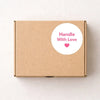 Handle With Love Stickers | Pink Thank You Packaging Labels for Small Business - Sticksy Prints Australia