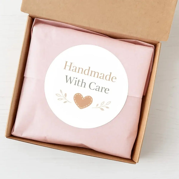 Handmade With Care Stickers | Small Business Packaging Labels | Neutral Handmade Stickers Australia - Sticksy Prints Australia