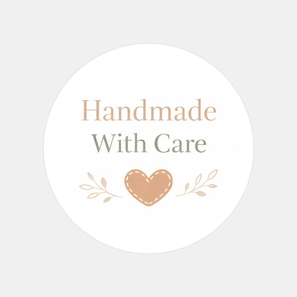 Handmade With Care Stickers | Small Business Packaging Labels | Neutral Handmade Stickers Australia