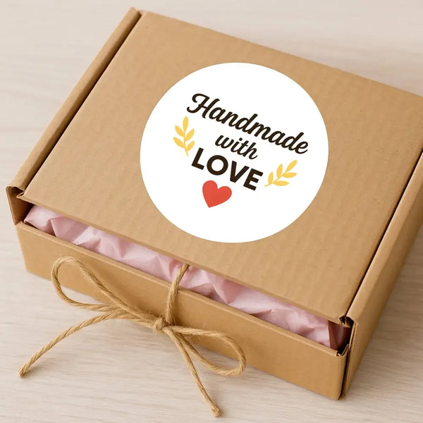 Handmade with Love Stickers Business Stickers - Sticksy Prints Australia