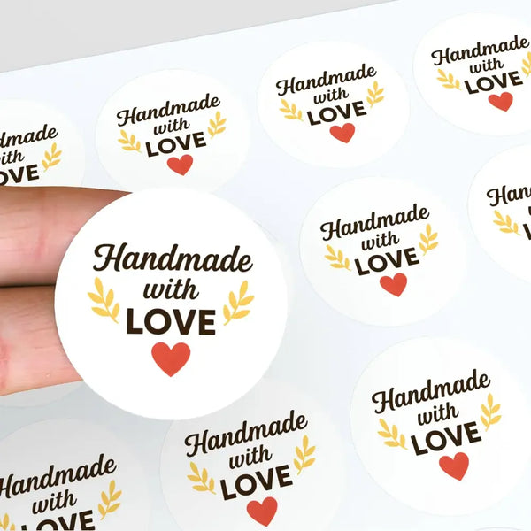 Handmade with Love Stickers Business Stickers - Sticksy Prints Australia