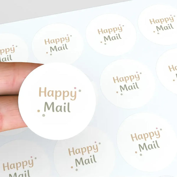 Happy Mail Stickers | Neutral Packaging Stickers for Small Business | Mail Order Stickers Australia - Sticksy Prints Australia