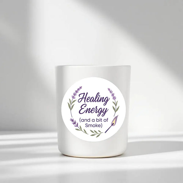 “Healing Energy (and a Bit of Smoke)” Sticker Labels