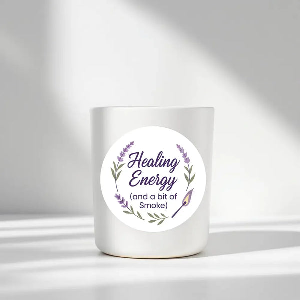 “Healing Energy (and a Bit of Smoke)” Sticker Labels - Sticksy Prints Australia