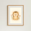 Hedgehog Nursery Wall Art Print | Woodland Animal Watercolour | Digital Download