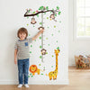 Safari Animals Height Chart - Removable Wall Sticker (Lion, Giraffe & Monkeys) - Sticksy Prints Australia