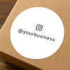 Instagram Handle Stickers | Round Social Media Branding Labels - Sticksy Prints Australia