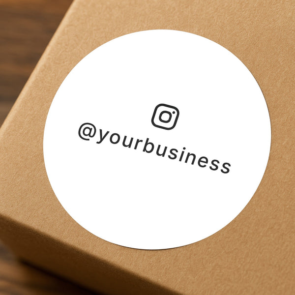 Instagram Handle Stickers | Round Social Media Branding Labels