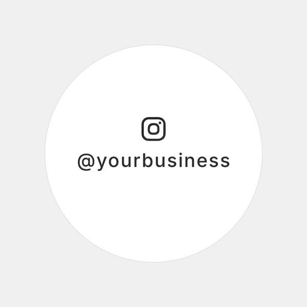 Instagram Handle Stickers | Round Social Media Branding Labels