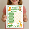 Jungle Animal Good Behaviour Chart for Kids – Printable (A4)