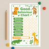 Jungle Animal Good Behaviour Chart for Kids – Printable (A4)
