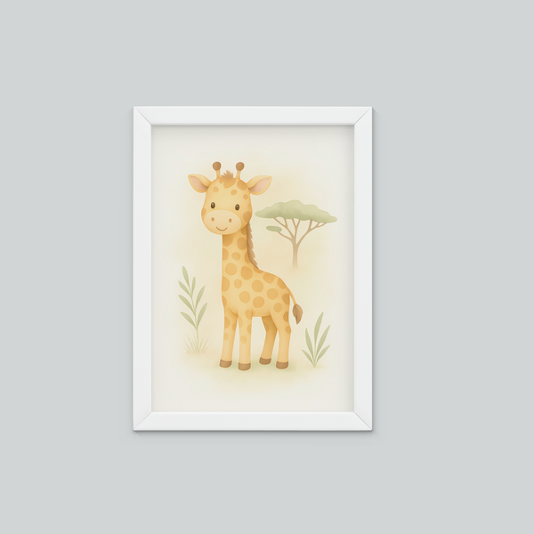 Jungle Animal Wall Art Set Lion Elephant Giraffe Monkey PDF Printable Download