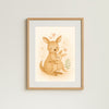 Kangaroo Nursery Wall Art Print – Australian Animal Watercolour (Digital Download)