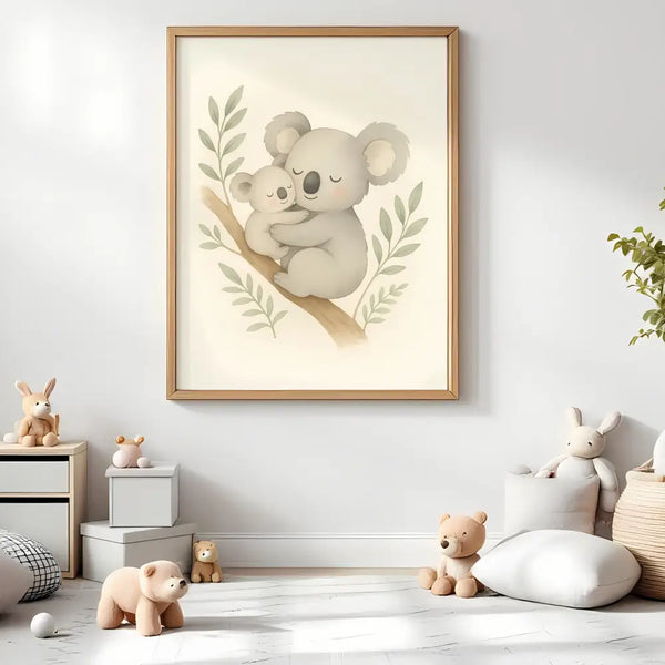 Koala Nursery Wall Art Print – Australian Animal Watercolour (Digital Download)