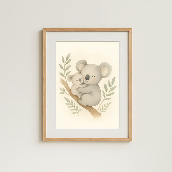 Koala Nursery Wall Art Print – Australian Animal Watercolour (Digital Download)