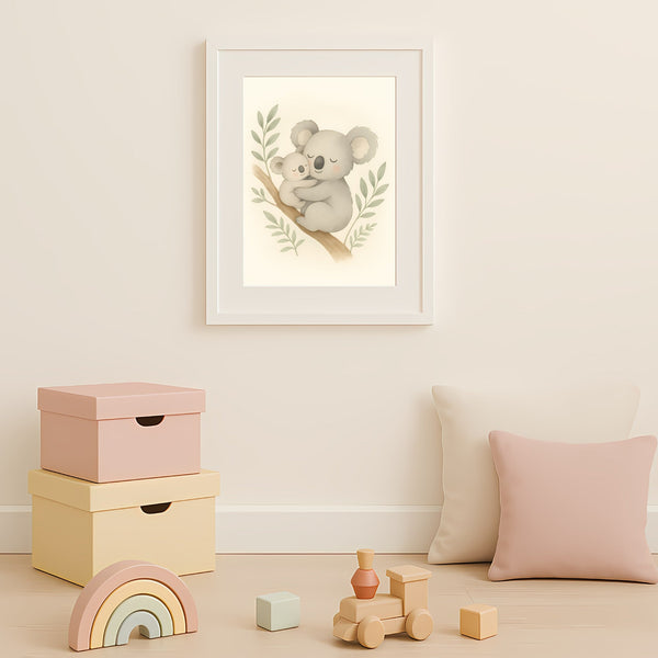 Koala Nursery Wall Art Print – Australian Animal Watercolour (Digital Download)