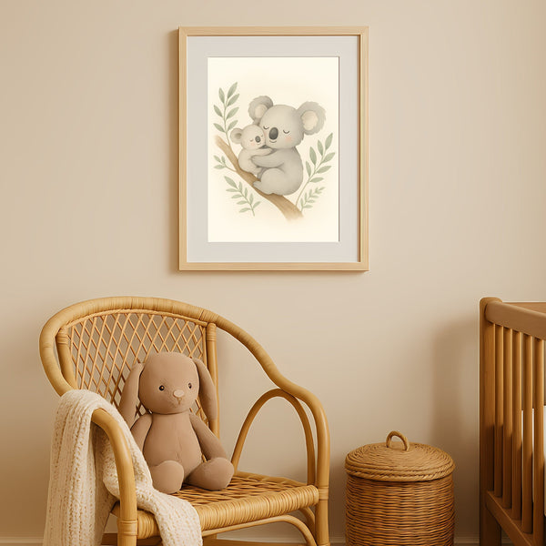 Koala Nursery Wall Art Print – Australian Animal Watercolour (Digital Download)