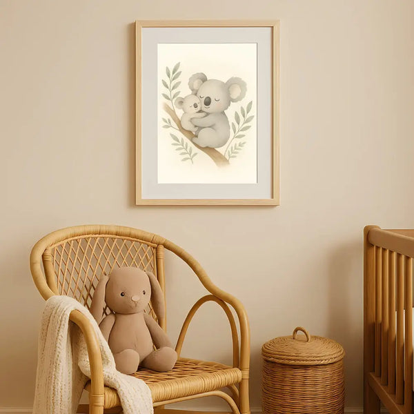 Koala Nursery Wall Art Print – Australian Animal Watercolour (Digital Download)