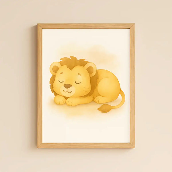 Lion Nursery Wall Art Print – Safari Animal Watercolour (Digital Download)