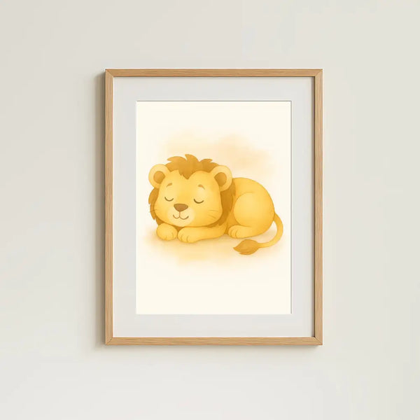 Lion Nursery Wall Art Print – Safari Animal Watercolour (Digital Download)