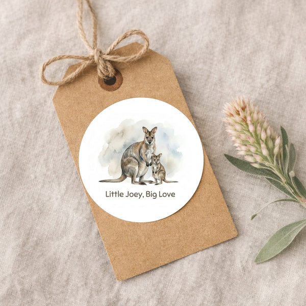 Little Joey Big Love Wallaby Sticker – Tasmanian Mother & Joey Wildlife