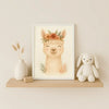 Llama Nursery Wall Art Print | Boho Animal Watercolour | Digital Download - Sticksy Prints Australia
