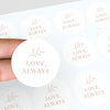 Love Always Sticker | Valentine’s Day & Wedding Gift Seals | Romantic Packaging Labels