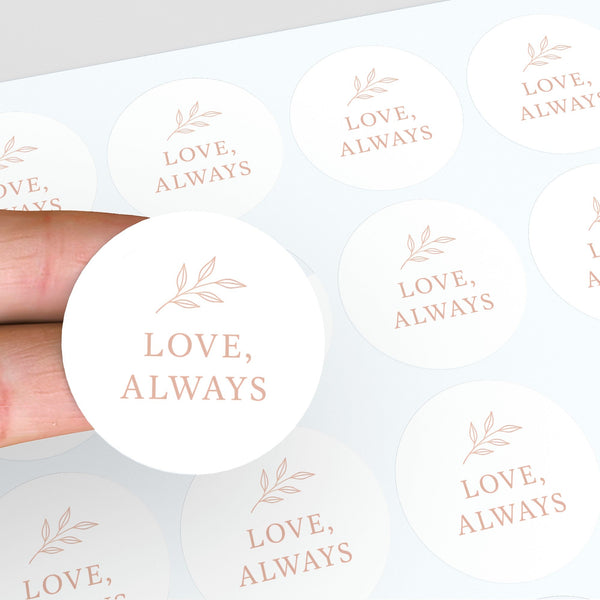 Love Always Sticker | Valentine’s Day & Wedding Gift Seals | Romantic Packaging Labels