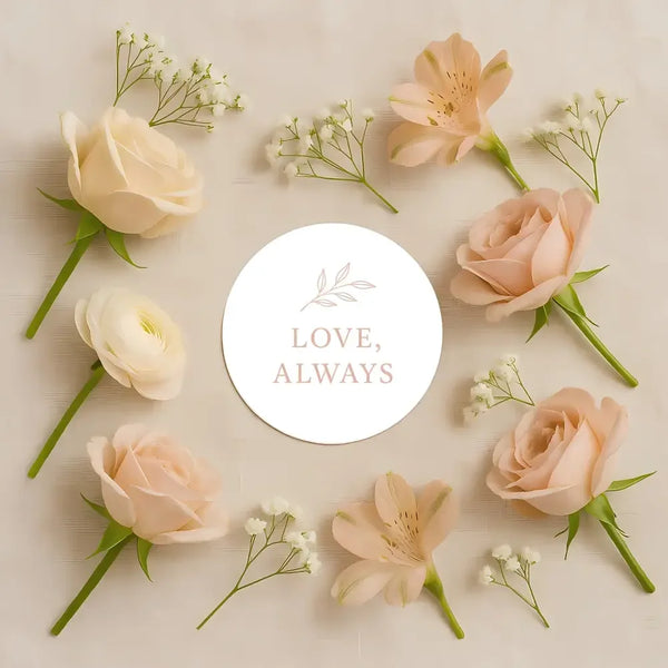 Love, Always Sticker | Valentine’s Day & Wedding Gift Seals | Romantic Packaging Labels - Sticksy Prints Australia