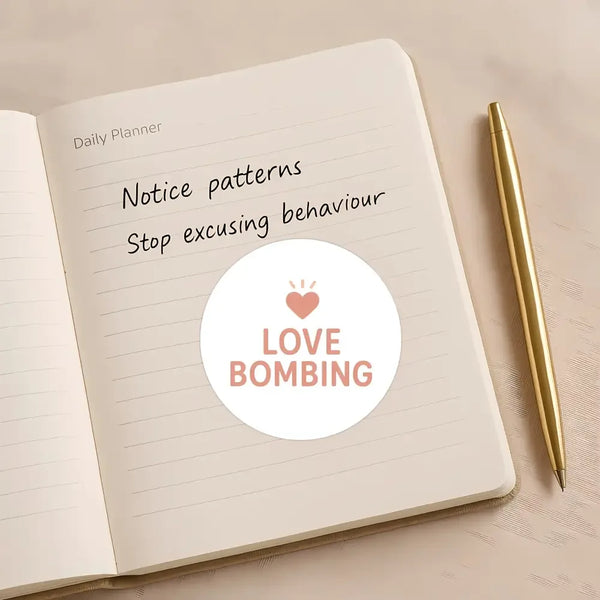 Love Bombing Sticker – Funny Dating Sticker for Journals, Planners & Self-Reflection - Sticksy Prints Australia