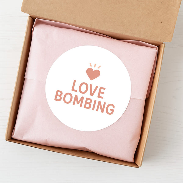 Love Bombing Sticker – Funny Dating Sticker for Journals Planners & Self-Reflection