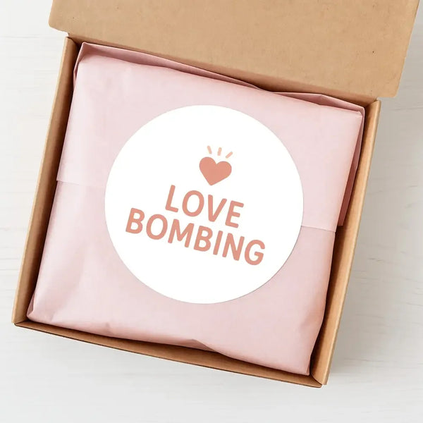 Love Bombing Sticker – Funny Dating Sticker for Journals, Planners & Self-Reflection - Sticksy Prints Australia