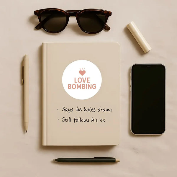 Love Bombing Sticker – Funny Dating Sticker for Journals, Planners & Self-Reflection - Sticksy Prints Australia