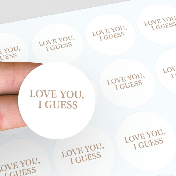 Love You I Guess Stickers – Funny Minimalist Valentine’s Day Stickers