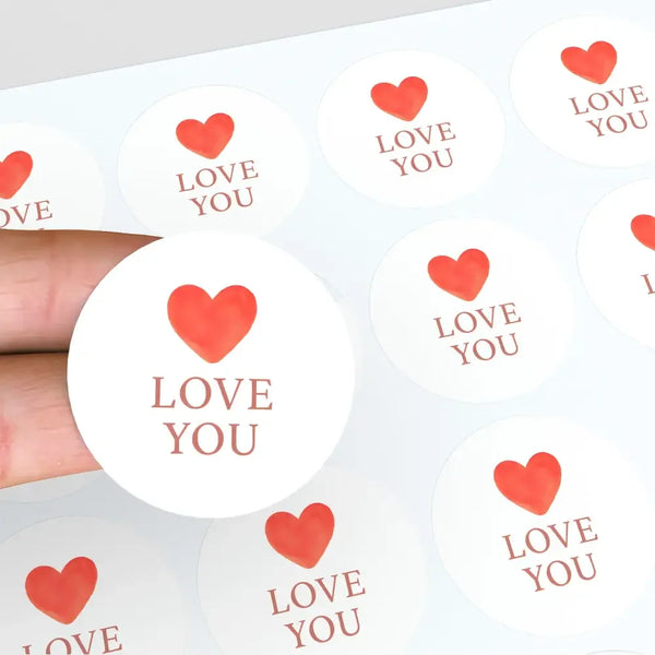Love You Stickers – Minimal Valentine Gift Seals - Sticksy Prints Australia