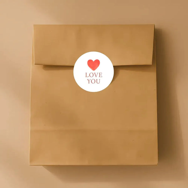 Love You Stickers – Minimal Valentine Gift Seals - Sticksy Prints Australia