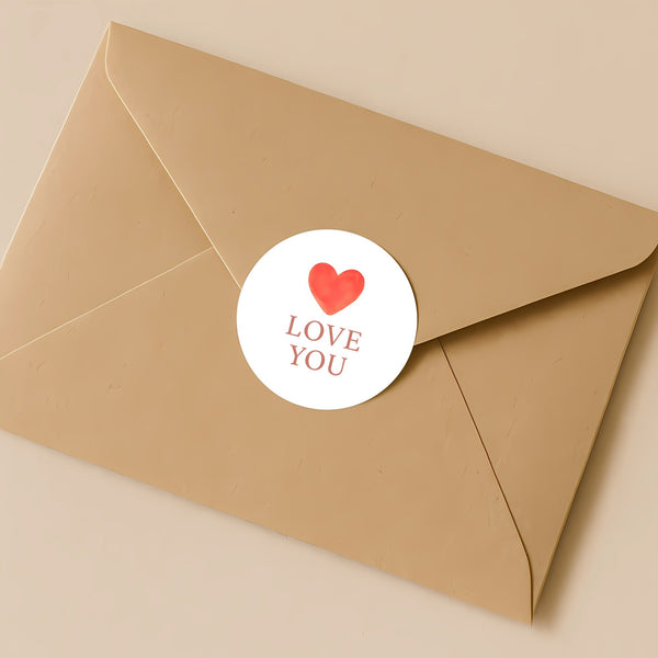 Love You Stickers – Minimal Valentine Gift Seals