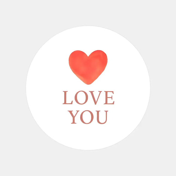 Love You Stickers – Minimal Valentine Gift Seals - Sticksy Prints Australia