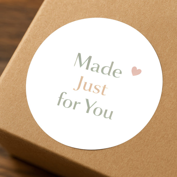 Made Just For You Stickers | Neutral Small Business Packaging Labels | Handmade Order Stickers Australia