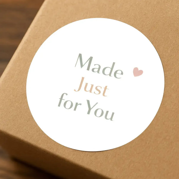 Made Just For You Stickers | Neutral Small Business Packaging Labels | Handmade Order Stickers Australia - Sticksy Prints Australia