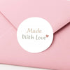 Made With Love Stickers | Small Business Packaging Labels | Handmade Thank You Stickers - Sticksy Prints Australia