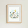 Mama & Baby Cockatoo Nursery Print – Australian Animal Wall Art Neutral Baby Room Decor Watercolour Cockatoo Artwork