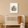 Mama & Baby Echidna Nursery Print – Australian Wildlife Watercolour Wall Art (Digital Download)