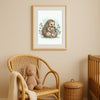 Mama & Baby Echidna Nursery Print – Australian Wildlife Watercolour Wall Art (Digital Download)