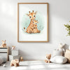 Mama & Baby Giraffe Nursery Print – Safari Nursery Wall Art, Neutral Baby Room Decor, Watercolour Giraffe Artwork, Printable Kids Room Poster - Sticksy Prints Australia