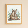 Mama & Baby Possum Nursery Print – Australian Animal Wall Art Neutral Baby Room Decor Watercolour Possum Artwork