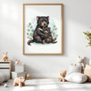 Mama & Baby Tasmanian Devil Nursery Print – Australian Animal Wall Art Neutral Baby Room Decor Watercolour Tassie Devil