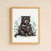 Mama & Baby Tasmanian Devil Nursery Print – Australian Animal Wall Art Neutral Baby Room Decor Watercolour Tassie Devil