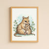 Mama & Baby Thylacine Nursery Print – Tasmanian Tiger Wall Art Australian Animal Decor Watercolour Thylacine Artwork