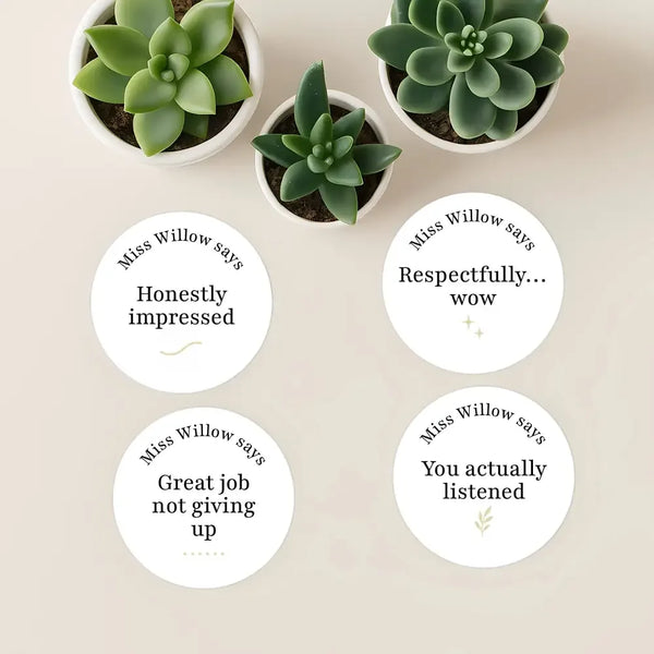 Minimalist Funny Teen Behaviour Stickers – Personalised Teacher Reward Stickers for High School Students - Sticksy Prints Australia